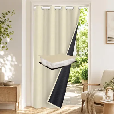 Immagine prodotto di Elzusha - Tenda divisoria per porta, color beige, con isolamento termico e per garantire la privacy