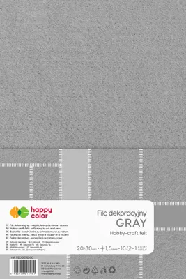 Image de Feutre décoratif gris 10pcs HAPPY COLOR