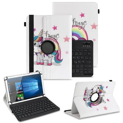Produktbild von Schutzhülle für VALE Tablet V10E / V10A Bluetooth Hülle Tasche QWERTZ TastaturFarben:Motiv 14