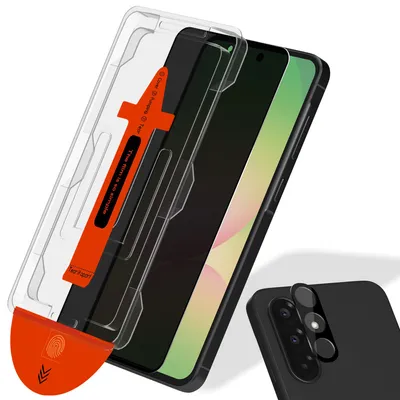 Obrázek produktu pro 1-balení Samsung A56 Ochranné sklo na displej Privacy & 1-balení ochrana objektivu - Tvrzené sklo | [Automatická instalace] - Bez bublin