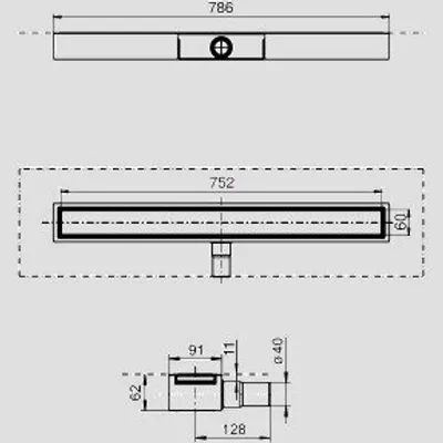 Produktbild von SANIT 03.950.00..0000 Duschrinne rahmenlos 750/50/62