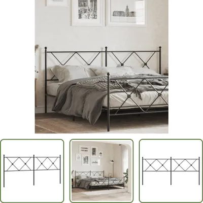 Produktbild von The Living Store Kopfteil Metall Schwarz 180 cm