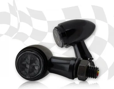 Obrázok produktu pre Univerzálny motocyklový SMD indikátor Jack čierny bez ozdobného krúžku Alu tónovaný M8 E-schválenie