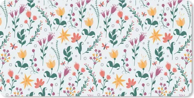 Produktbild von MuchoWow® Mauspad Mousepad Muster - Blumen - Blätter 60x30 cm - Mousepads - Maus Mat - Pad - Mausunterlage - Nachhaltig