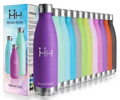 Produktbild von Wasserflasche doppelwandig vakuumisoliert, Edelstahl, 350ml/500ml/650ml/750ml, für Kinder und Sport