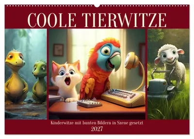 Produktbild von Coole Tierwitze (Wandkalender 2027 DIN A2 quer), CALVENDO Monatskalender