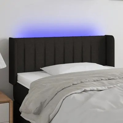 Produktbild von CLORIS Bettkopfteil LED Kopfteil Schwarz 93x16x78/88 cm Stoff, 6,98 kg