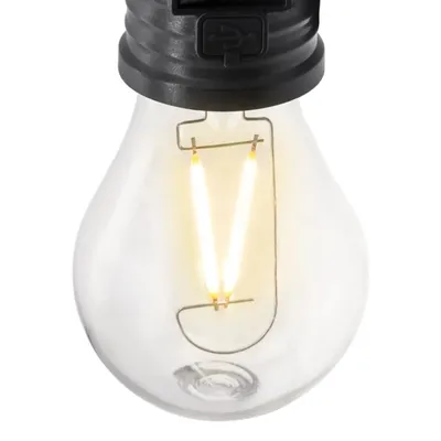 Produktbild von Solar LED Glühbirne 17 cm mit Dimmer auch per USB wieder aufladbar - 2er Set - Garten Dekolampe wetterfest zum Aufhängen 3 Leuchtmodi