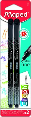 Produktbild von Graph Peps Deco Thin Pen Schwarz 2pcs MAPED