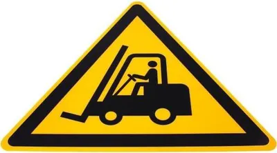 Produktbild von Sicherheitspiktogramm Vorsicht Gabelstapler selbstklebend 430x375mm