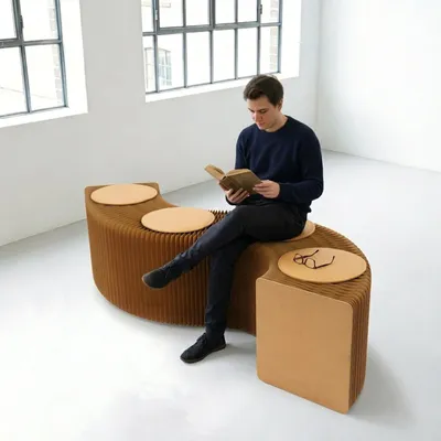 Image de Tabouret pliable en papier kraft, multifonctionnel et léger