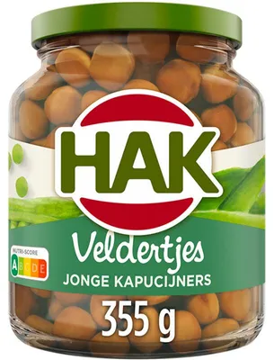 Image de Hak Malse Veldertjes Jeunes Pois Capucine 350g – Frais et délicieux