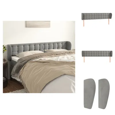Produktbild von vidaXL Kopfteil mit Ohren Hellgrau 163x23x78/88 cm Samt -  Kopf- & Fußenden