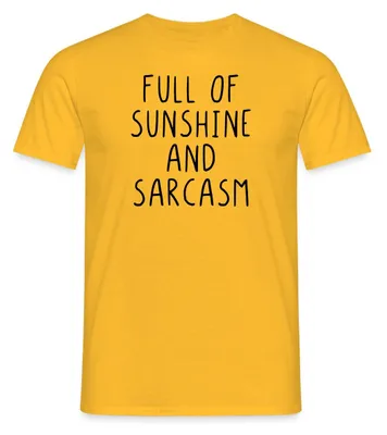 Produktbild von Spreadshirt Full Of Sunshine And Sarcasm Spruch Humor Männer T-Shirt, XXL, Gelb