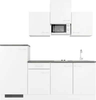 Produktbild von Singleküche mit E-Geräten - 210 cm breit - Weiß – Toska