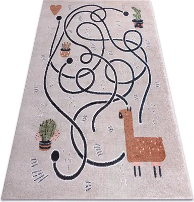 Produktbild von Teppich FUN Game für Kinder, Spiel, Lama beige Mehrfarben 200x290 cm