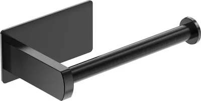 Produktbild von Selbstklebender Toilettenpapierhalter - Edelstahl - Schwarz - für Badezimmer und Küche