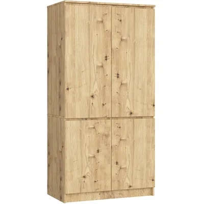 Produktbild von Kleiderschrank AKORD S90 Eiche Artisan 90 cm 4 Türen 4 Regalböden B90xH180xT51 cm