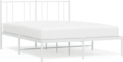 Produktbild von Bettgestell mit Kopfteil Metall Weiß 140x200 cm