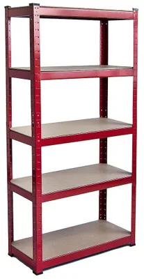 5-stöckiges Standregal 150x70x30 cm rot, 875 kg Tragfähigkeit