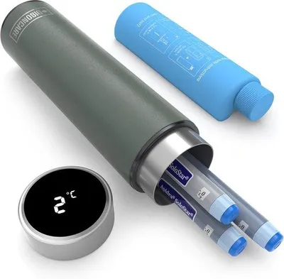 Produktbild von Famanu Kühltasche für Medikamente mit Temperaturanzeige - ideal für lange Reisen