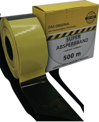 Zdjęcie produktu dla keine Marke KE1222 Absperrband schwarz/gelb 500mx