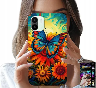 Image de Etui pour Xiaomi Redmi A2 - Etui Papillons Fleurs Roses