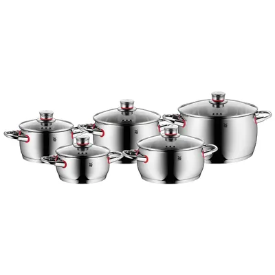 Zdjęcie produktu dla WMF Quality One 0774056380, Czerwony, Stal nierdzewna, Stal nierdzewna, Stal nierdzewna, Stal nierdzewna, Szkło, 130 °C