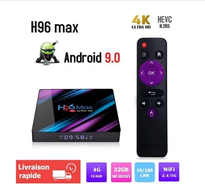 Produktbild von Android 10 H96max Smart-TV-Box Dual Wifi 4G + 32G 4K Netflix-Assistent Google Play Store-Anwendung Schnelle Multimedia-Box