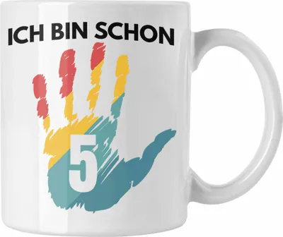Produktbild von Trendation - Ich Bin Schon 5 Tasse Geschenk 5-Jähriger Junge Mädchen Geschenkidee (Weiß)