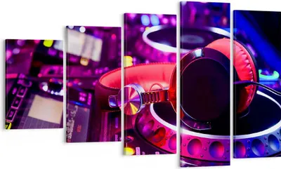 Produktbild von Bild auf Leinwand - Leinwandbild - DJ Disco Nachtclub Audio - 100x60cm - Wand Bild - Wanddeko - Leinwanddruck - Bilder - Kunstdruck - Wanddekoration - Leinwand bilder - Wandkunst - EG100x60-2404
