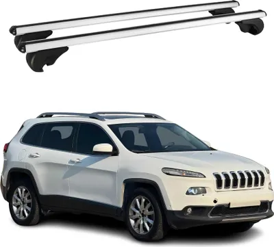 Image de Barres de toit Transversales pour Jeep Cherokee 2014-2024 Aluminium Argent