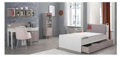 Produktbild von Design Jugendzimmer Komplett Kleiderschrank Kommode Schreibtisch 4tlg.