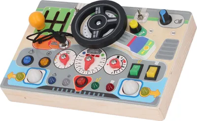 Produktbild von Holzlenkrad-Spielzeug, elektronisches Kinder-Lernaktivitätsbrett, frühpädagogisch für den Kindergarten
