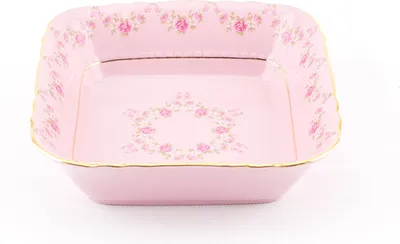Produktbild von Quadratische Schale 17 cm, rosa Porzellan, Blumen, Leander