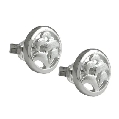 Produktbild von Ohrstecker Ohrring 9mm durchbrochen matt-glänzend Silber 925 silber 9mm