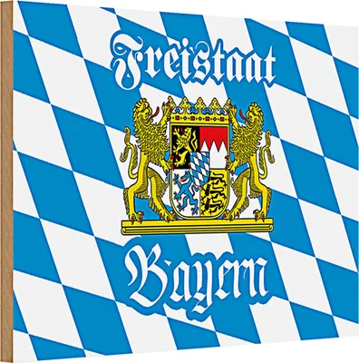 Produktbild von Holzschild Bayern 30x20cm Freistaat Bayern Wappen