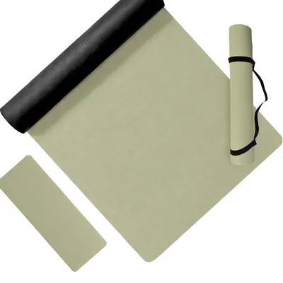 Immagine prodotto di Tappetino da yoga Relaxdays, spessore 5 mm, 68 x 183 cm, con tracolla, antiscivolo, in PU, tappetino sportivo per yoga, pilates e fitness, colore verde, Immagine generata dall'IA