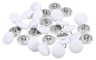 Stoffbezogene Knöpfe 18 mm, 30 Stück, Weiß für Kleidung
