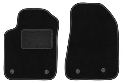 Produktbild von Velours-Fußmatten Vorne für Alfa Romeo Giulietta 2010-2020 (Schrägheck) – 2-tlg, Schwarz, passgenau – Wielganizator LUX