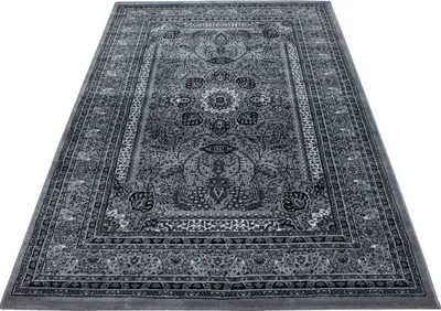 Produktbild von Orient Teppich Wohnzimmer Grau 160x230 Rechteck modern oder klassisch Orientalisches Design aus Polypropylen