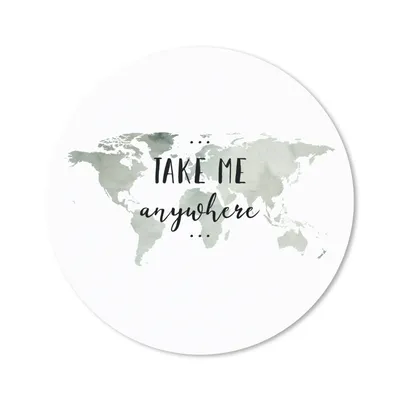 Produktbild von MuchoWow® Mauspad Mousepad Weltkarte - Grau - Zitat 30x30 cm - Mousepads - Maus Mat - Pad - Mausunterlage - Tischunterlage - Schreibtischmatten