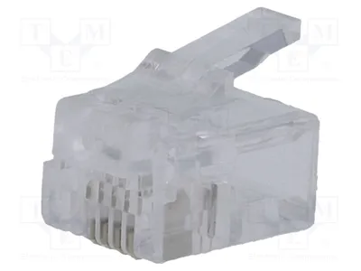 Image de 10 connecteurs RJ11, 4 broches, pour câbles. Type de connecteur : 6P4C