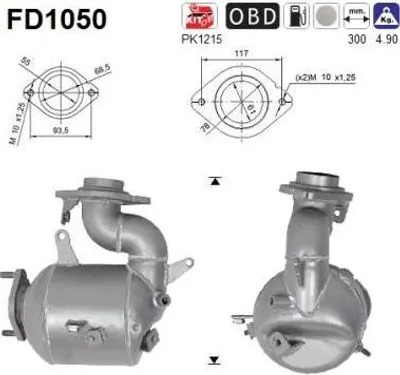 Obrázek produktu pro Filtr Pevných Částic Dpf Toyota 1.4D-4D Euro 5