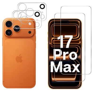 Produktbild von Gehäuse aus gehärtetem Glas für iPhone 17 PRO MAX und Kameraschutz [2er-Pack] Displayschutzfolie  Phonillico®