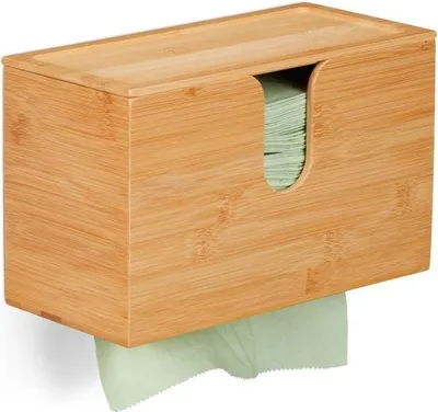 Produktbild von Papierhandtuchspender Bambus mit Deckel