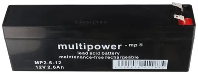 Image de Batterie compatible avec Jablotron 214-2.6, batterie rechargeable 12 V/2,6 Ah Code : SA214-2.6
