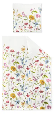 Produktbild von Irisette Wave Mako-Satin Bettwäsche 135x200 Wiesenblumen Mohnblumen 8698-90