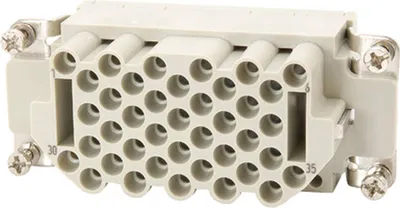 Immagine prodotto di HARTING Han 40EEE Inserto femmina (F) Connessione a crimpare, 40 poli + PE 500 V, 16 A - 1 pezzo