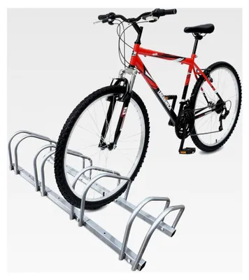 Produktbild von Fahrradständer für 4 Fahrräder, Boden- und Wandmontage, Aufstellständer, Grau
